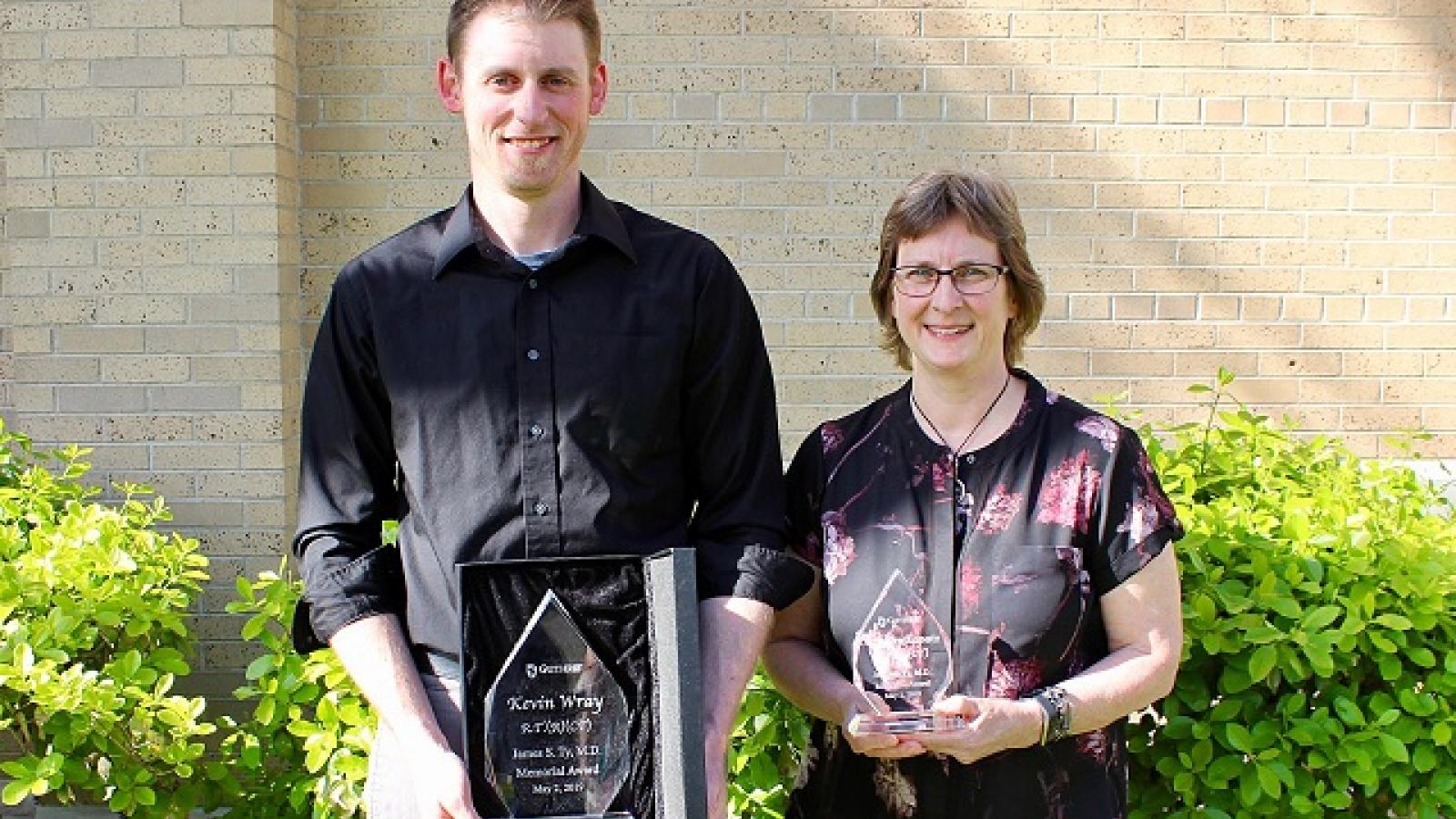 Dr. Ty Award Winner Kevin Wray, RT and and Runner Up Carolyn Kopatz, RT