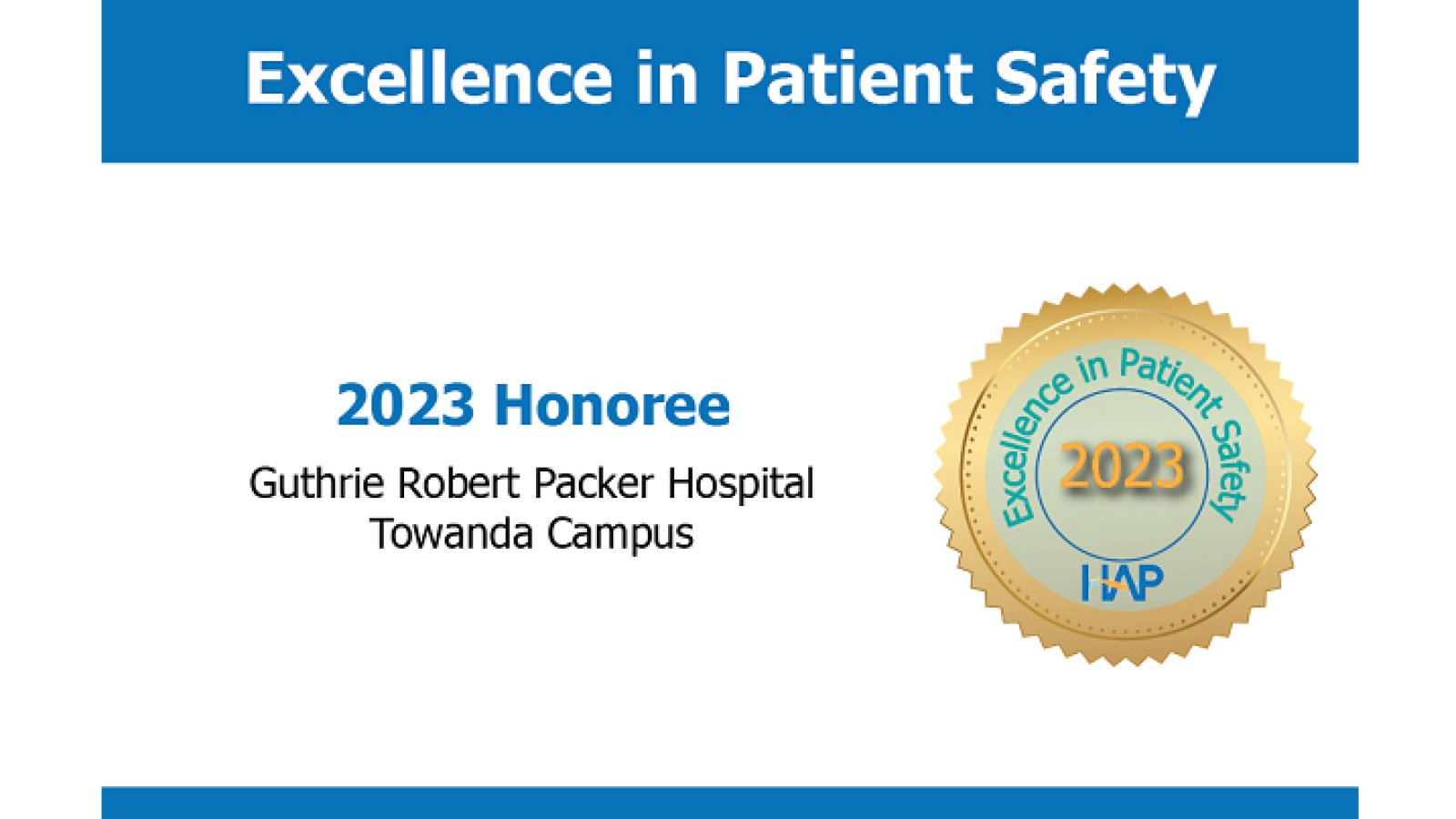 Guthrie Hospital Recognized for Excellence in Patient Safety