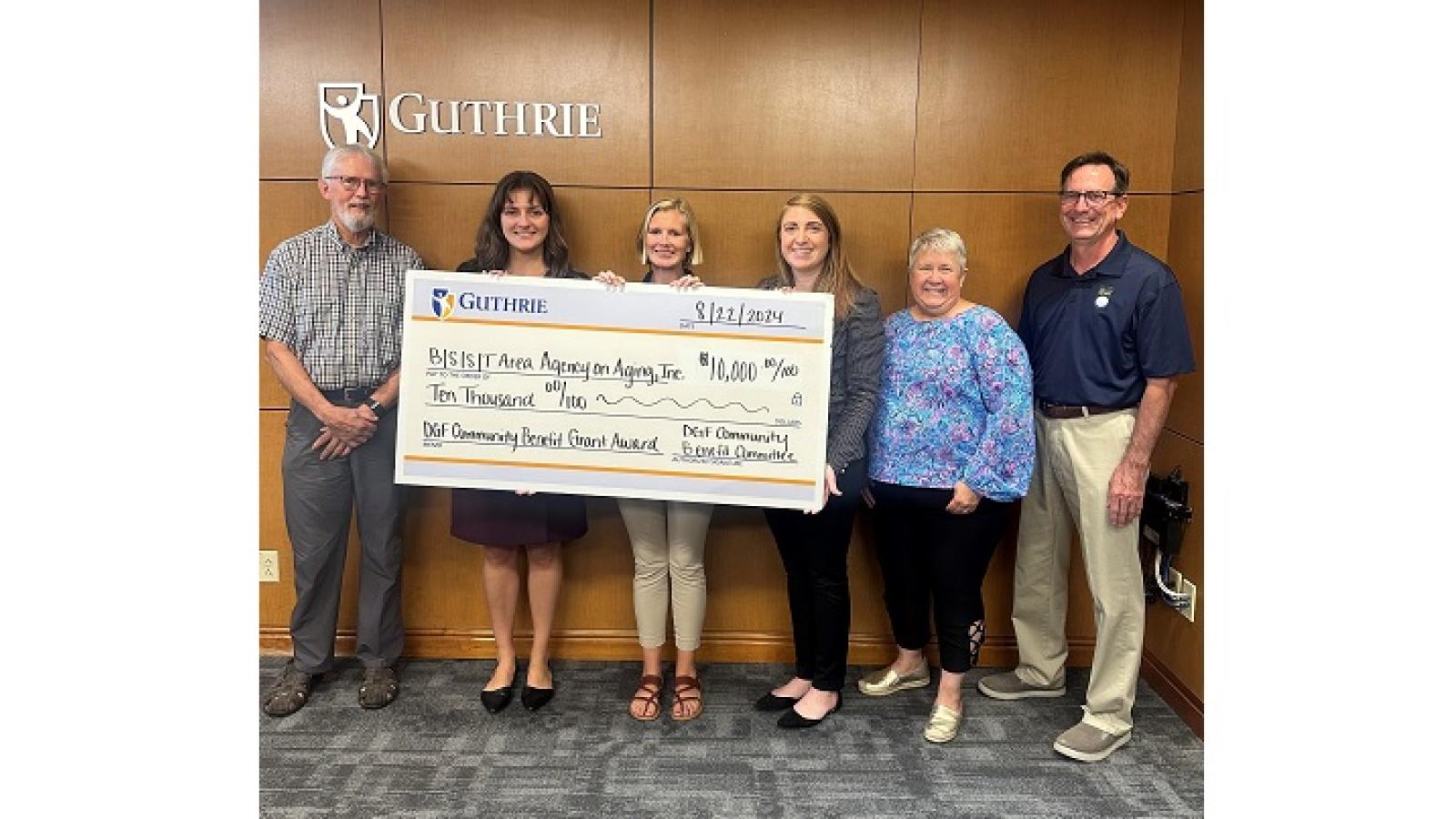 GUTHRIE AWARDS $10,000 GRANT TO  B/S/S/T AREA AGENCY ON AGING, INC.